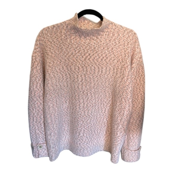 Elena Wang Soft Pastel Pink Mock Neck Sweater Size L - Picture 1 of 16